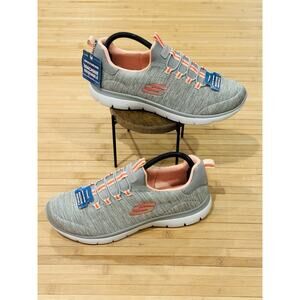 Skechers Summits Fresh Impression Grey Coral Sneakers Shoes Women’s 8.5 New